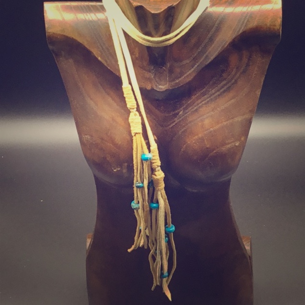 Deerskin Long Leather Lariat Necklace